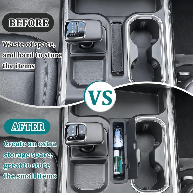 TOPINSTALL Hidden Storage Box Compatible with 2023-2026 Chevy Silverado/GMC Sierra 1500 & Refreshed 2022 1500, Center Console Organizer Coin Holder Insert (Full Console w/Bucket Seats ONLY) - Image 3